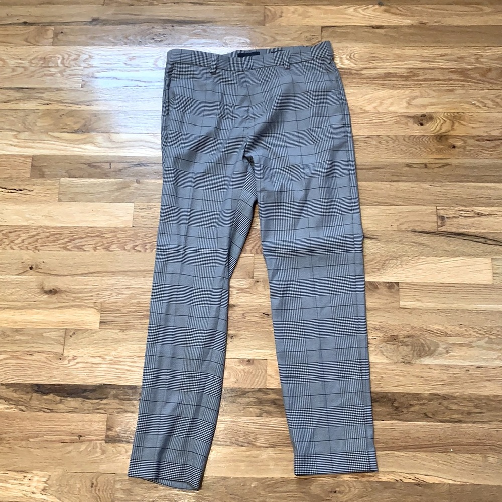Plaid Gray Dress Pants  (Never Worn)